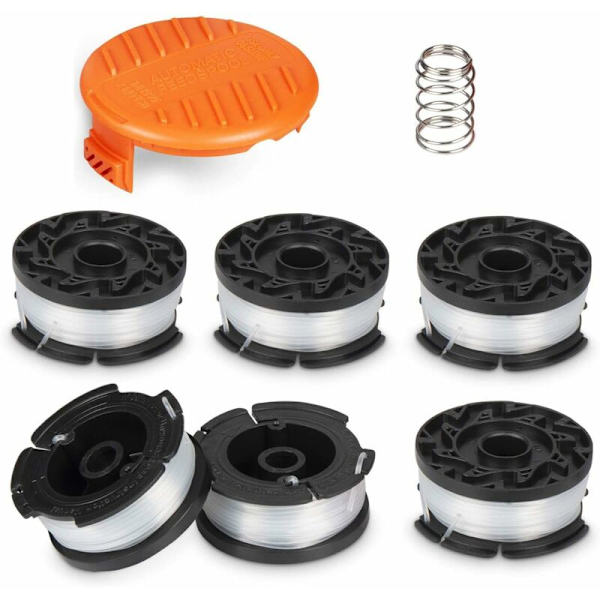 Vaihtosarja Black And Decker AF-100 -sähköruohotrimmerille - 9,1 m - 6 kelaa + 1 suojakorkki + 1 jousi