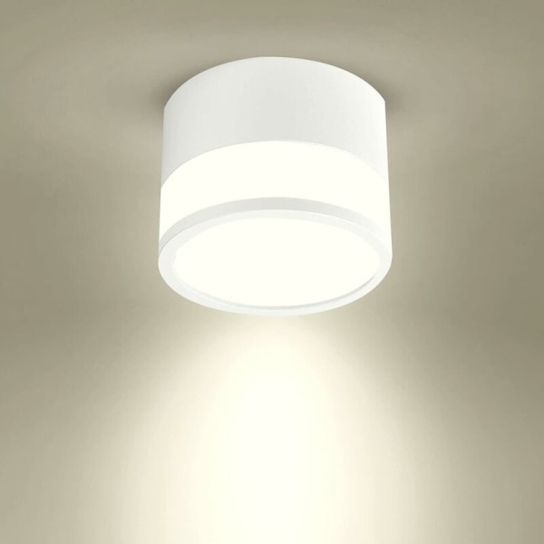 Spotlight Utskjutande Tak 1st Vit Rund LED Vit Neutral Taklampa Aluminium 12W Ø110mm 230V 4000K för Hall Sovrum Matsal