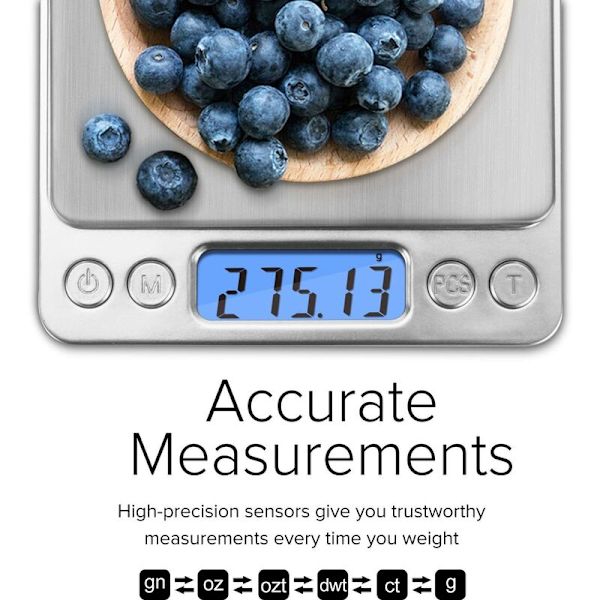 Gramvægt Digital køkkenvægt Mini lommestørrelse med LCD-display platform til madlavning bagning smykker vægt postpakke 1000g/0.1g