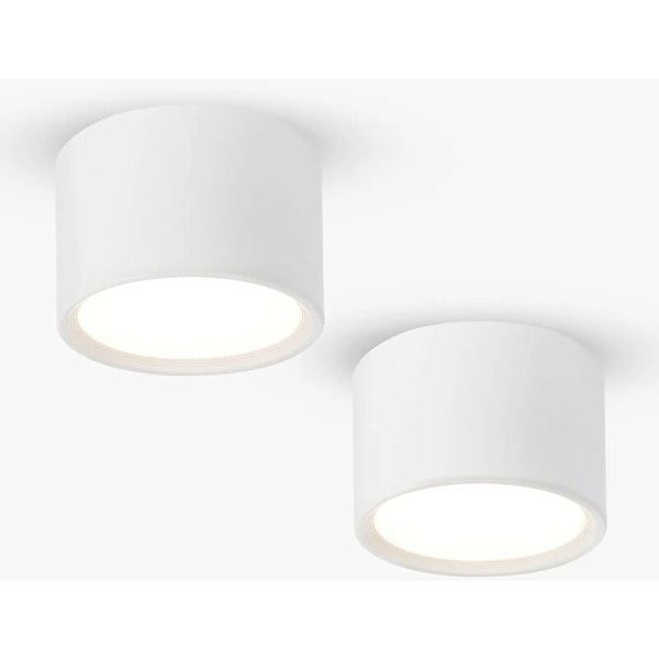 LED-takspotlight Vit Varmvitt 3000K 12W Set om 2 Taklampa Vardagsrum Matsal Kök Korridor Sovrum Ø140MM [Ene