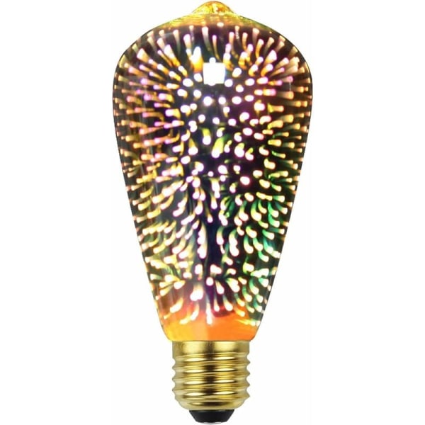 Edison Glödlampa 3D Fyrverkeri Led Glödlampa 4W 220-240V E27 Special Dekorativ Glödlampa (ST64)