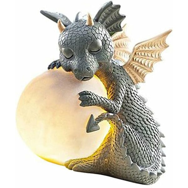 DiChristmasaur Skulptur, Trädgårdsdrake Meditation Staty Samling, Söta Meditation Drake Staty, Hartsornament för Drake Älskare Utomhus