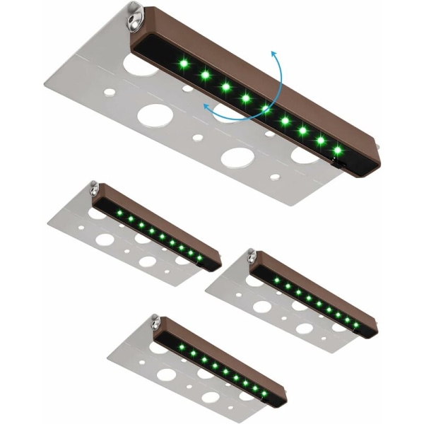 Ulkoseinävalaisin, 2700K LED-ulkoseinävalaisin, 4-pakkaus 7 tuuman 2,5 W:n LED-aita valot seinälle, aidalle, kannelle, puutarhaan, portaalle, portaikkoon, vihreä