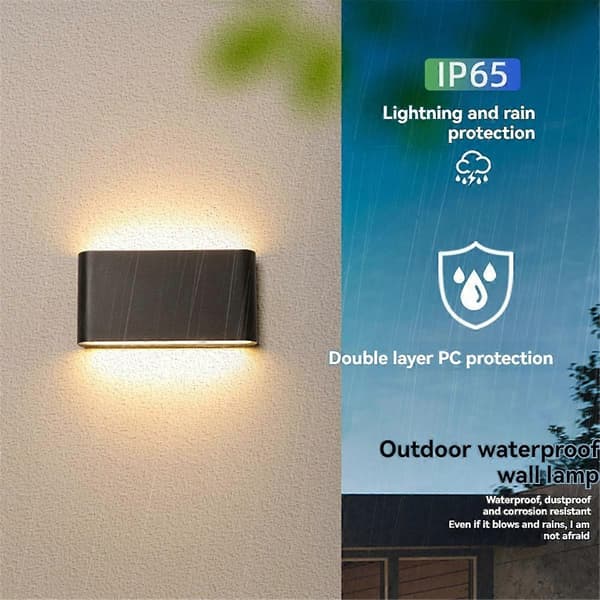 LED Seinävalaisin Vedenpitävä Sisäseinävalaistus Musta S