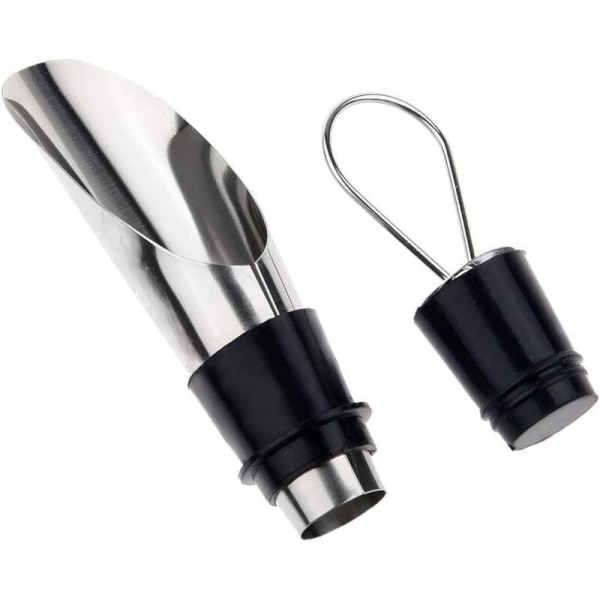 2 in 1 Stainless Steel Bottles Spout and Aeration Can with Stopper - Bottle and Vineyard Gift Set (5 Packs)