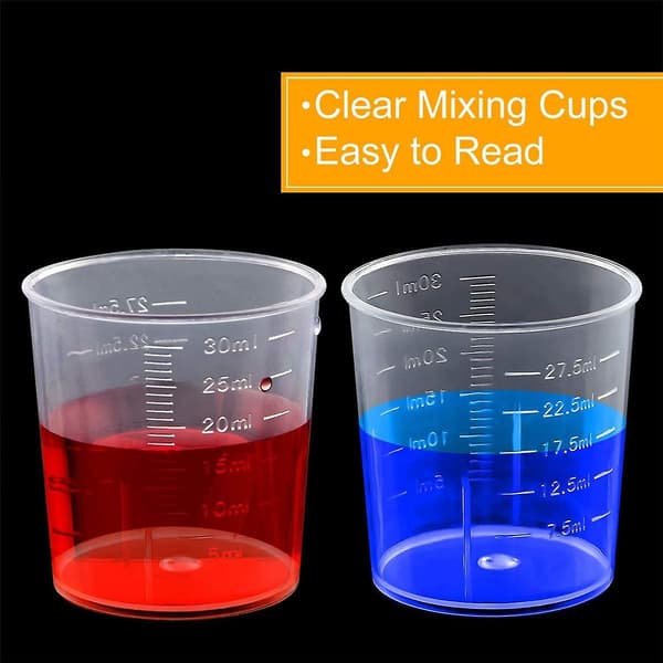 100-pack 30 ml/2 oz graderade plastmuggar transparenta skalmuggar