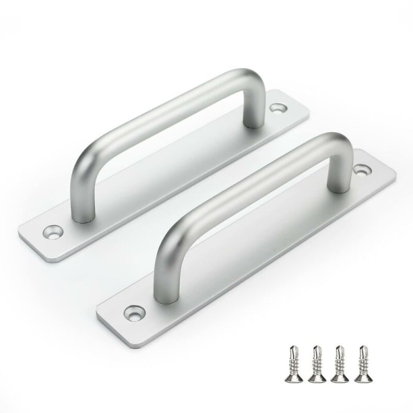 Set med 2 silverdörrhandtag Möbelhandtag -aluminiumlegering Möbelhandtag Mittavstånd 128mm