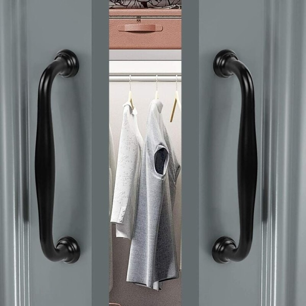 10st svart skåphandtag -svarta köksskåpshandtag dörrhandtag låda sovrum mittavstånd 96mm,Handtag för garderober