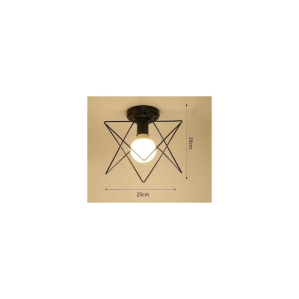 Geometrisk smidesjärn vägglampa för vardagsrum, kök, loft, matsal, cafeteria (glödlampa ingår ej) M Ram vitt ljus E27 -DENUOTO