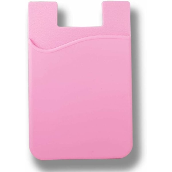 2 stk. silikoneklæbende kreditkortholder til mobiltelefoner (lyserød)