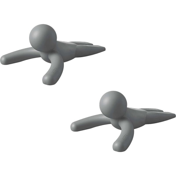 2 starka och flexibla dörrstoppar med en mjuk touch för att skydda ditt antracitfärgade golv