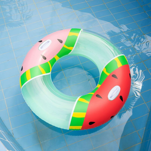Svømmebøje, oppustelige pool floats, vandmelonformede flydende legetøj, sommerlegetøj til svømmebassin, strand, poolpartydekorationer (90 cm)