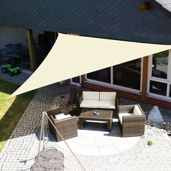 Triangle Shade Segel Vattentät Sträckt Canvas UV-skydd Vattentätt väderbeständigt tyg torkar snabbt för trädgårdsparker gräsmattor, 2X2X