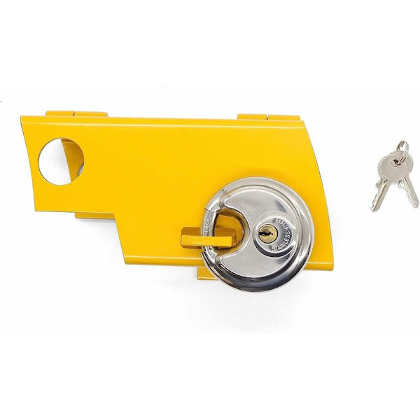 Trailer Hitch Anti-Theft Lock, 70mm Rund Yoke Lock med Nyckel, Rostfritt Stål Shackle, Disc för Bil Trailer