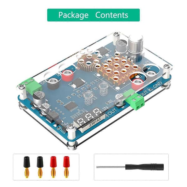 Ny Buck Converter, DC 5-32V til 5-45V 3A Justerbart Modul med Spændingsdisplay og Touch Sensor Switch