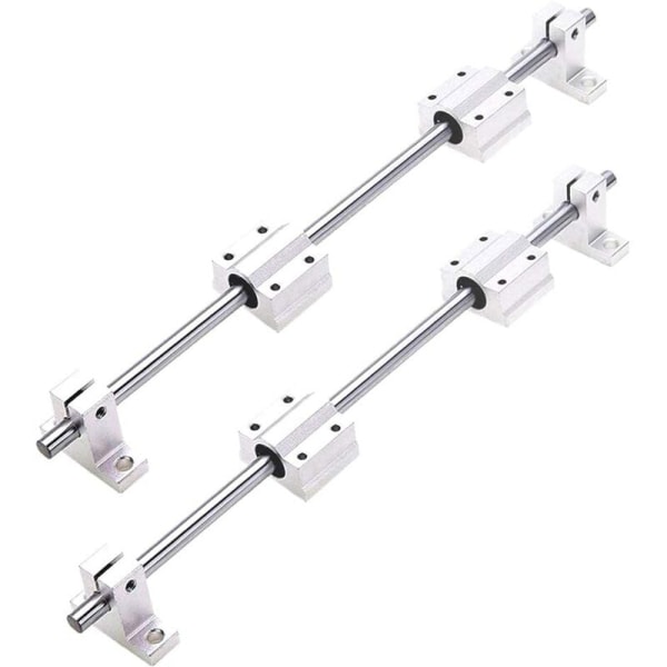 x 500 mm lineaariakseli Ø 8 mm Vaakasuora lineaarinen kuulalaakeriohjaus + 4 x SK8-tuet + 4 x SCS8UU-laakerilohkot