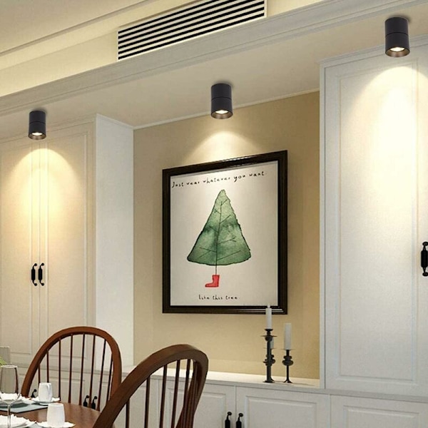 Justerbare LED-spotlights for takmontering, 7W LED-spotlights for takmontering, justerbar vinkel, taklampe, COB-lampe, 360～