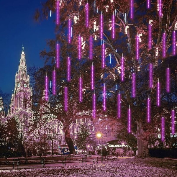 LED Meteor duschljus, 80 8 rör 576 LEDS Hög ljusstyrka Vattentät stalaktit vattenfallsljus för jul, trädgård, bröllop, fest december