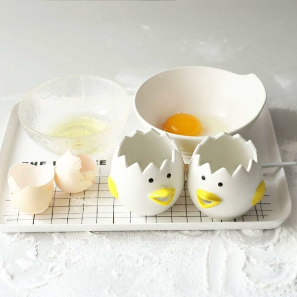 Keramisk äggavskiljare Äggulaseparator Kök Äggula litet redskap, Kawaii tecknade äggdurkslag för kök