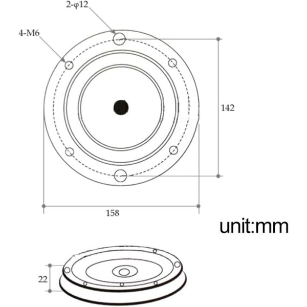 Ø16cm Rund drejeskiveleje, drejelig bund til bådsæde/barstol, kraftig drejeplade hardware