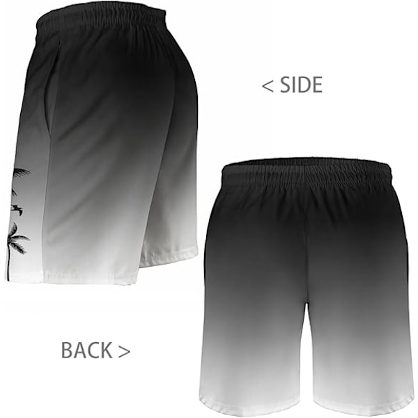 Badbyxor för män, Hawaiianska badshorts med meshfoder, badkläder, strandshorts med fickor, storlek XL