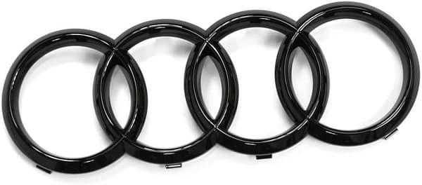 273mm Audi 82A071801 Grill Badge, Ringe Black Edition Emblem Sort