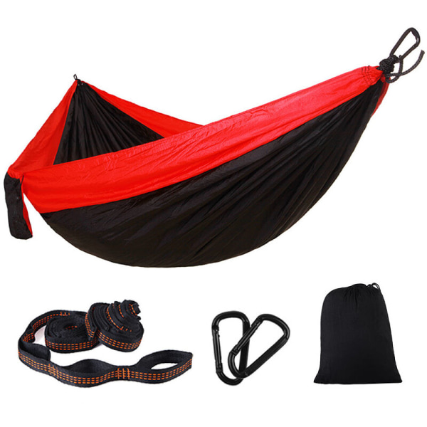 Kannettava Camping Hammock Ultrakevyt nylon laskuvarjoriippumatto kahdella puuhihnalla, 200 kg:n kantavuus (270 x 140 cm) Outdoor Garden Tra:lle