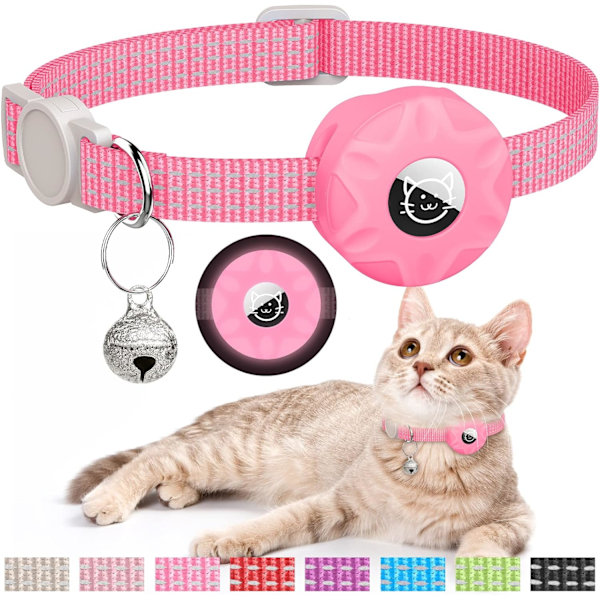 AirTag Katt Halsband, GPS Tracker Kattunge Halsband med Säkerhetsspänne, Lättviktigt och Reflexivt, Perfekt för Flickor eller Pojkar Katter och Valpar (Ljus