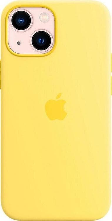 Silikoninen mikrokuitukotelo iPhone 13 Minille - Sitruunankeltainen