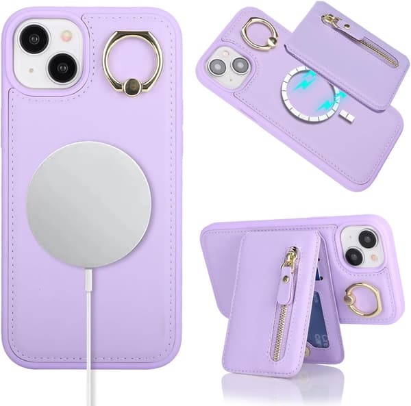 iPhone 13 Læder Cover - Lilla