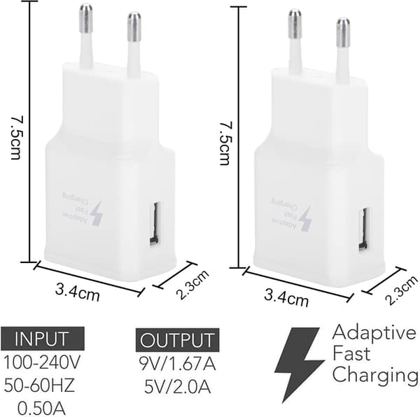 4-Pakning 5V-2A USB Strømadapterkontakt Universal Hurtiglading