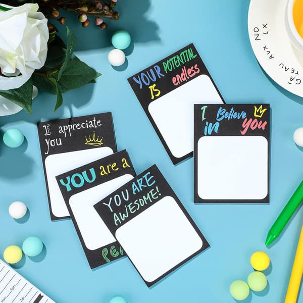 12 stk. Moderne Tak Sticky Notes Sjove Inspirerende Sticky Notes Søde Positive Notesblokke Kontorartikler