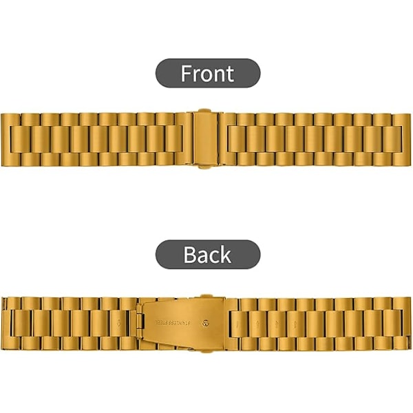 22mm Metal Urrem - Sort Quick Release Udskiftningsurremme til Mænd og Kvinder - Rustfrit Stål Armbåndsur til Smartwatch - 16mm 18mm 2