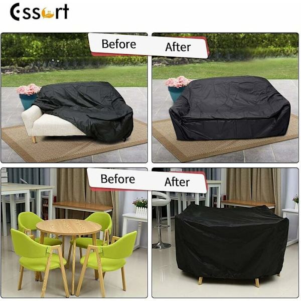 Möbelöverdrag 123x123x74cm, Essort Vattentätt Utemöbelöverdrag, Möbelskydd Överdrag Trädgårdsskydd för Bord, Soffa, Fåtölj, Ch
