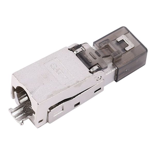 10 stk/pakke RJ45 skjermet verktøyfri Cat 7 termineringsplugg Cat7 plugg/Cat7 kontakt modulære kontakter 23/24AWG-grå