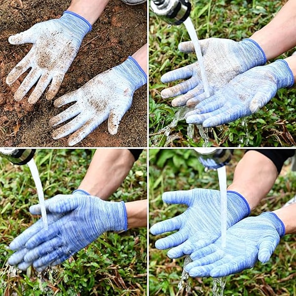 Pakke med havehandsker til mænd og kvinder, åndbare arbejdshandsker, havehandsker med supergreb, multifunktionelle handsker 12 par
