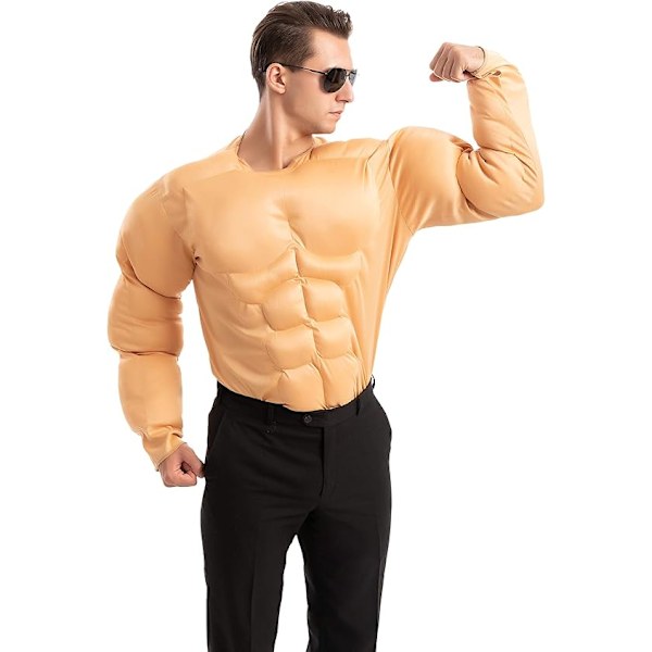 Halloween muskeldräkt för män, muskeltröja, rolig vuxenkostym, rollspels bodybuilding-kostym