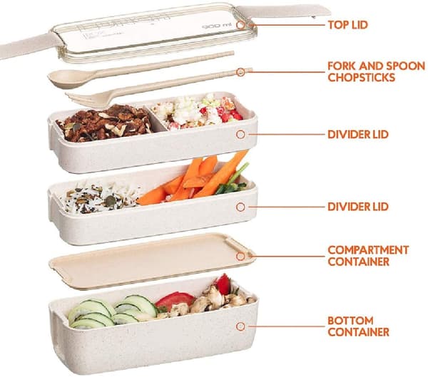 Matlåda Bento Box Matlåda Plastfri BPA-fri