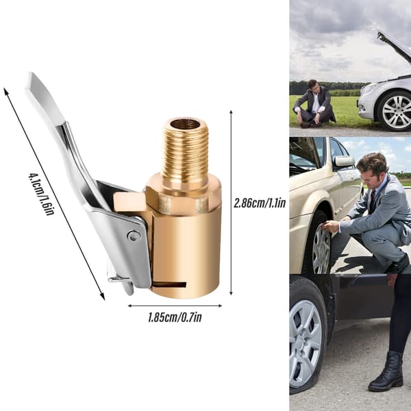 2 st Luftchuck Däckpump Kompressorpump Anslutning Kraftig Mässing Låsande Däckpump Luftchuck