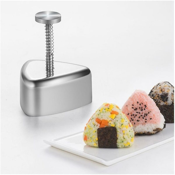Onigiri-form, risbollform i rostfritt stål, klassisk triangulär Musubi-form för lunchlåda och Ho