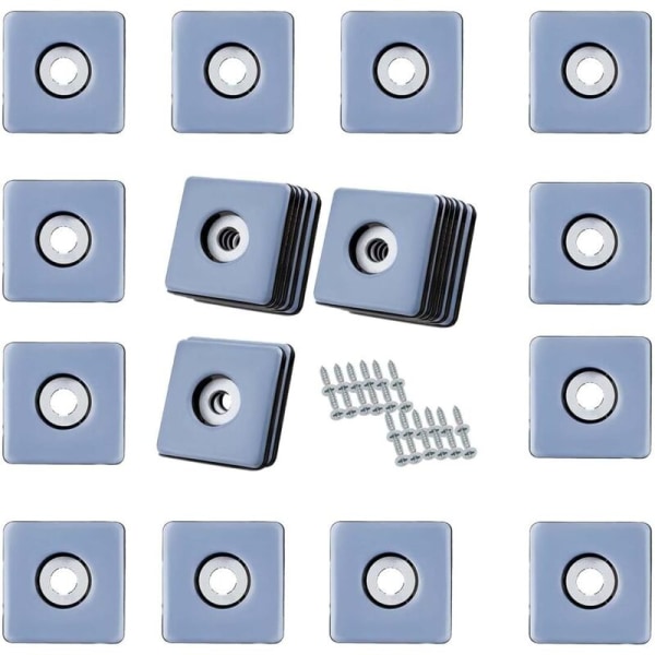 Förpackning med 24 självhäftande teflonglidar, 25 x 25 mm, Heavy Duty Teflonglidar för möbler, mattor, Ptfe glidyta för enkel flyttning av