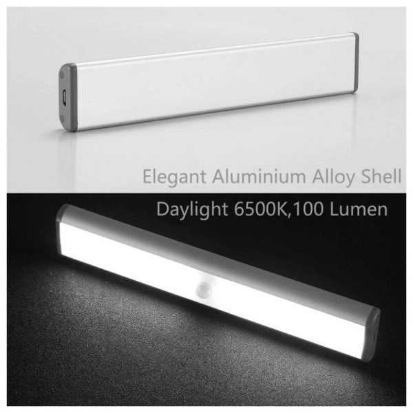 Kolme 10 LED-kaapin valoa, langaton, USB-ladattava, magneettinen, liiketunnistin, 2 valaistustilaa, kaapin valot, hätävalot, yö L