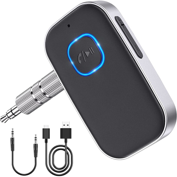 Bluetooth-mottagare, Bluetooth Aux-adapter för bil, Brusreducerande 3,5 mm Aux Bluetooth 5.3 Bilförstärkare Mottagare för Stereo/Högtalare/Trådbundna Hörlurar