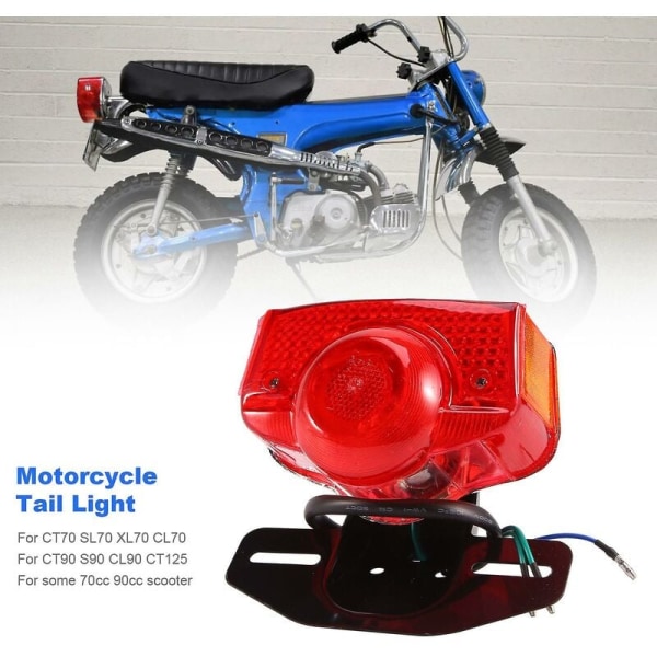 Motorcycle Brake Tail Light Tail Light Assembly With Bulb For Ct70 Ct90 Ct125 Xl70 Cl70 Cl90 Jialin