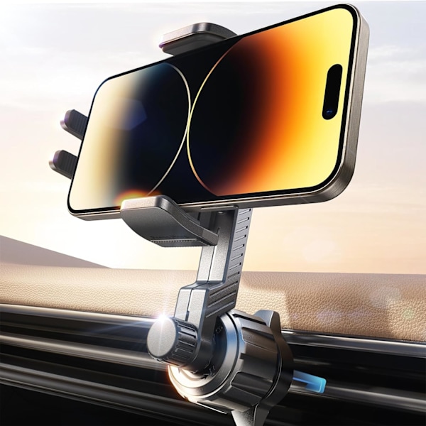 Mobilhållare för Bil - 360° Rotation, Blockerar Aldrig Luftventilen, Passar iPhone 12-16 Pro Max & Samsung Galaxy