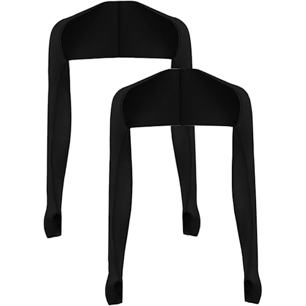 Armband 2-pack solskydd med fingerhål UV-skydd armband för golf svart