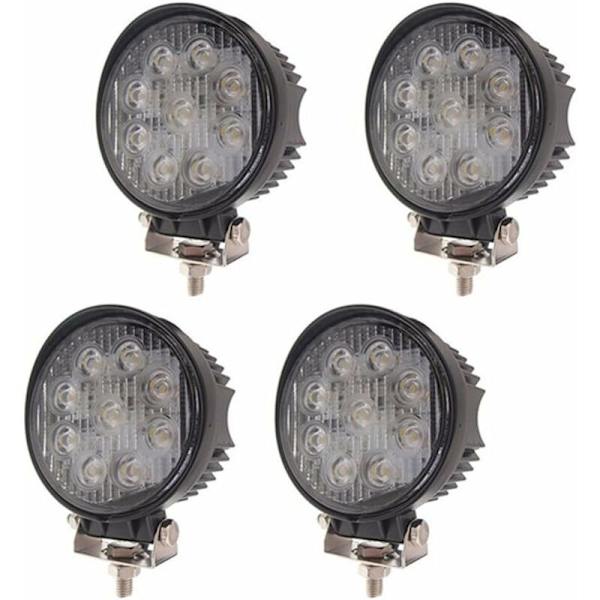 Pakke med 4 stk. 27W LED-arbejdslys Runde arbejdslys Offroad-projektør Flomlys Projektør Flomlys Arbejdslys til ATV SUV ATV Traktor Have 175