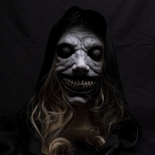 Leende Djävul Halloween Skräckmask, Latex Skräck Realistisk Spöke Djävul Zombie Rollspelsdräkt Mask Festrekvisita (Vit Leende Djävul)