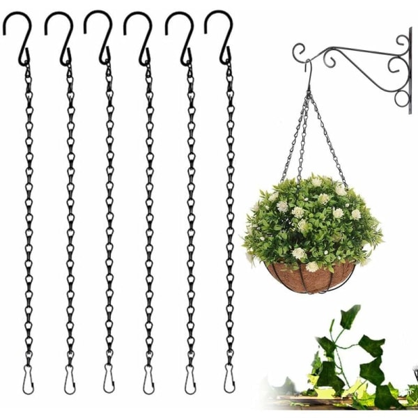 DENUOTOP blomsterkorgkedjor 6-pack hängande kedjor Metallväxt hängande kedja Blomkrukkedja för blomkorg, planteringskärl, fågelmatare, Bir