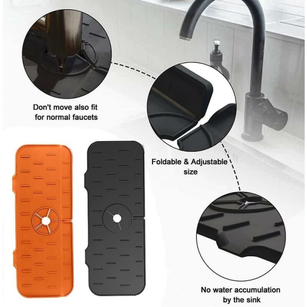 Pcs Sink Splatter Guard Faucet Mat Sink Water Splash Faucet Splash Guard Silicone Deflector Under T